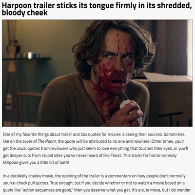 Harpoon trailer sticks its tongue firmly in its shredded, bloody cheek